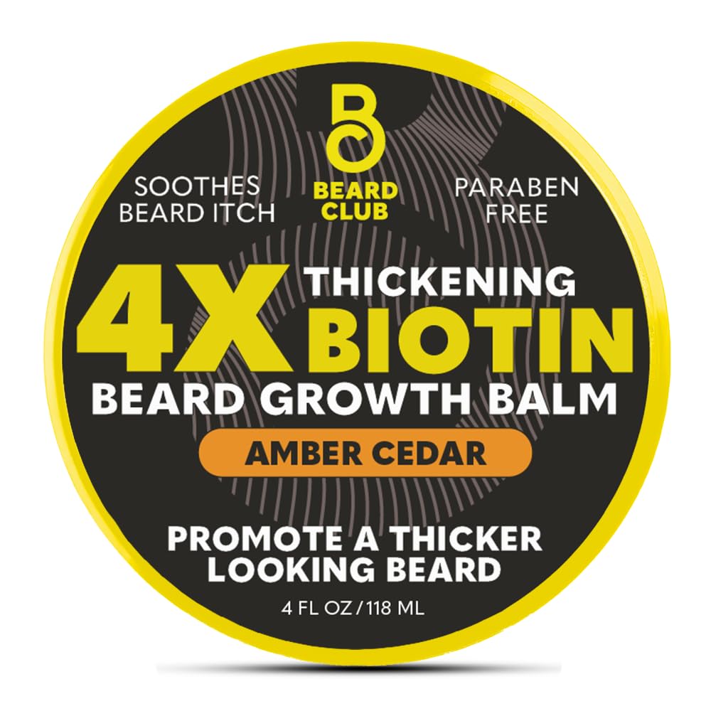 The Beard Club Biotin Beard Balm front view promotes a fuller-looking beard.