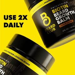 Texture close-up of The Beard Club Biotin Beard Balm shows smoothing action on frizzy hairs.