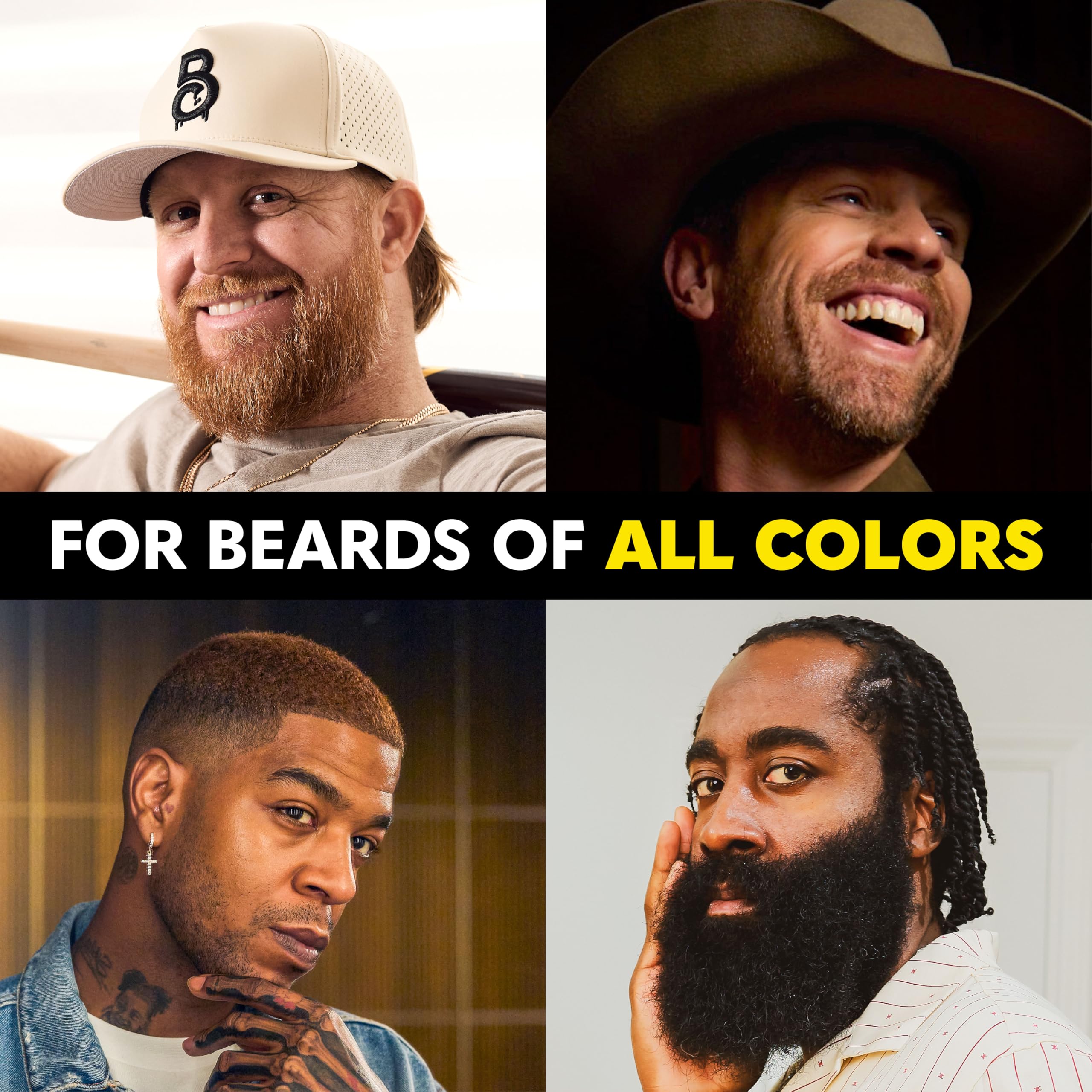 The Beard Club dye brush applying color to beard for quick touch-ups.