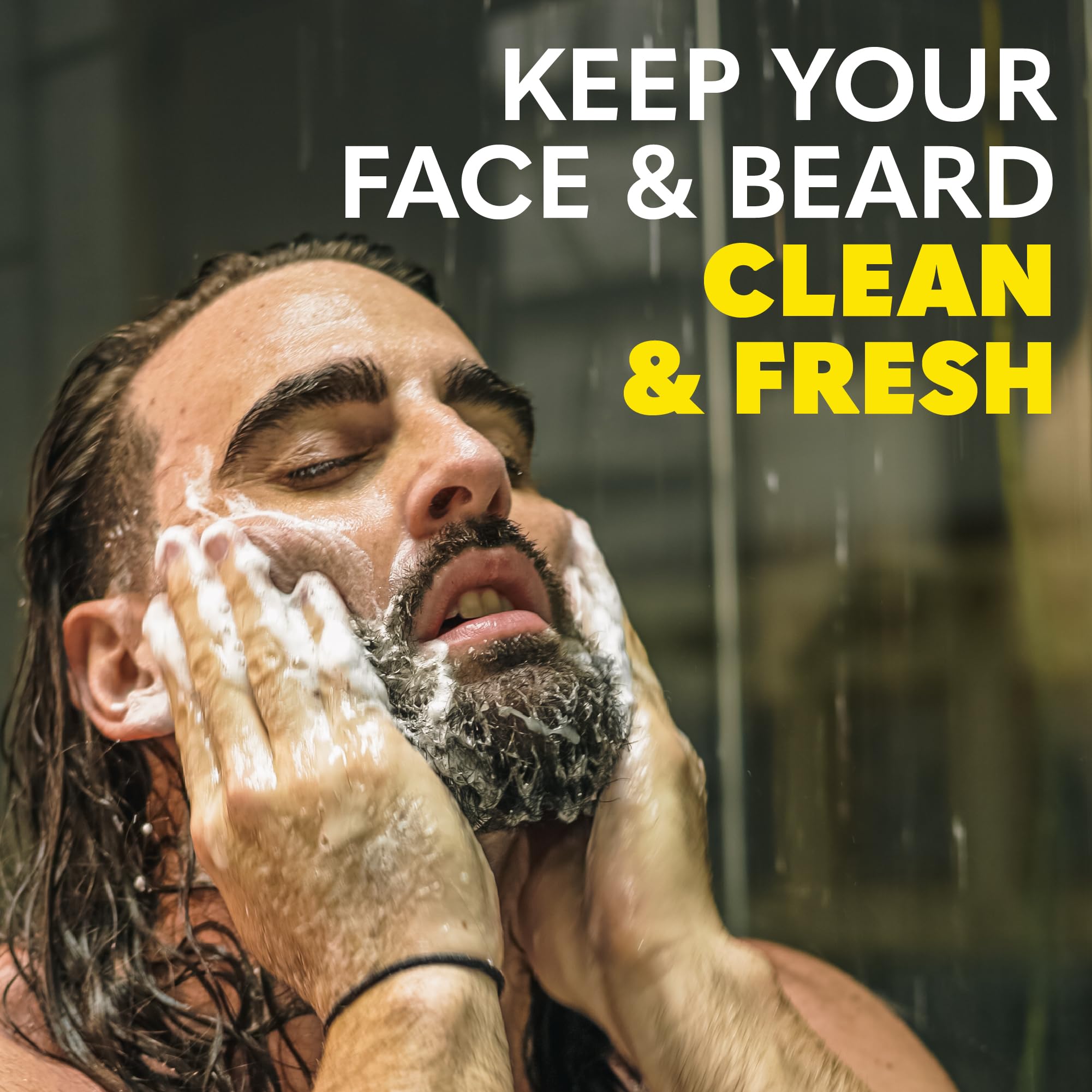 Creamy lather from The Beard Club Citrus wash nourishes facial hair.