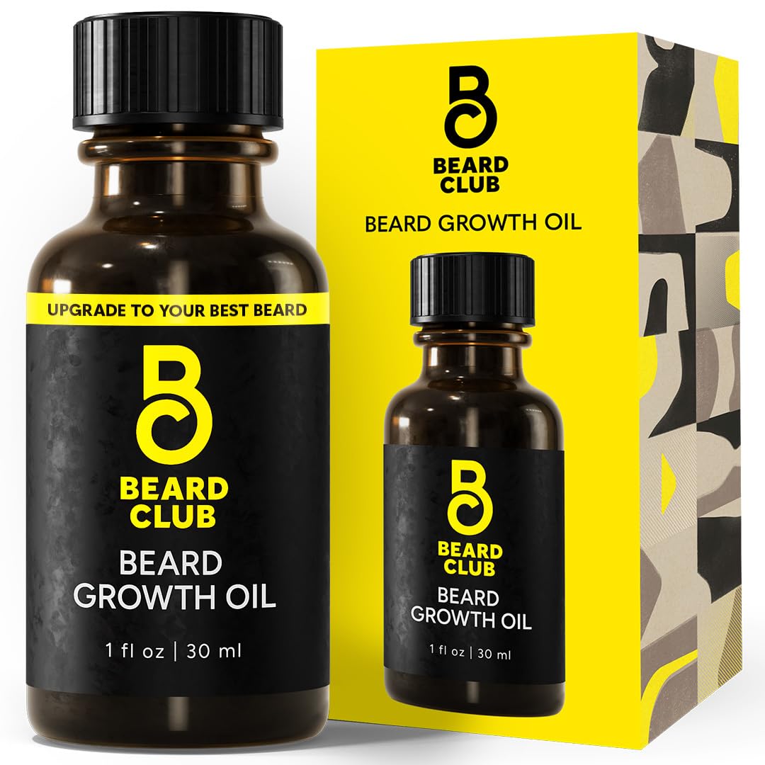 The Beard Club Growth Oil bottle for beard nourishment and easy application.