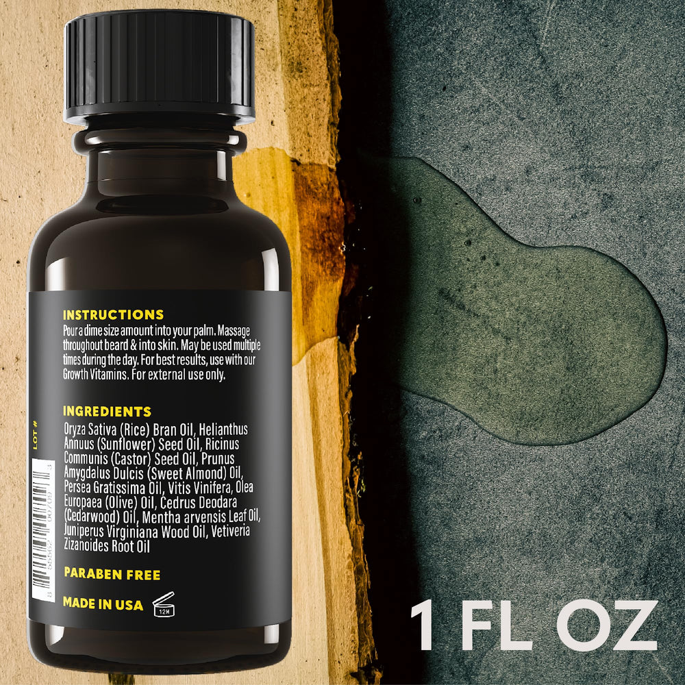 Compact packaging of The Beard Club Growth Oil for travel.
