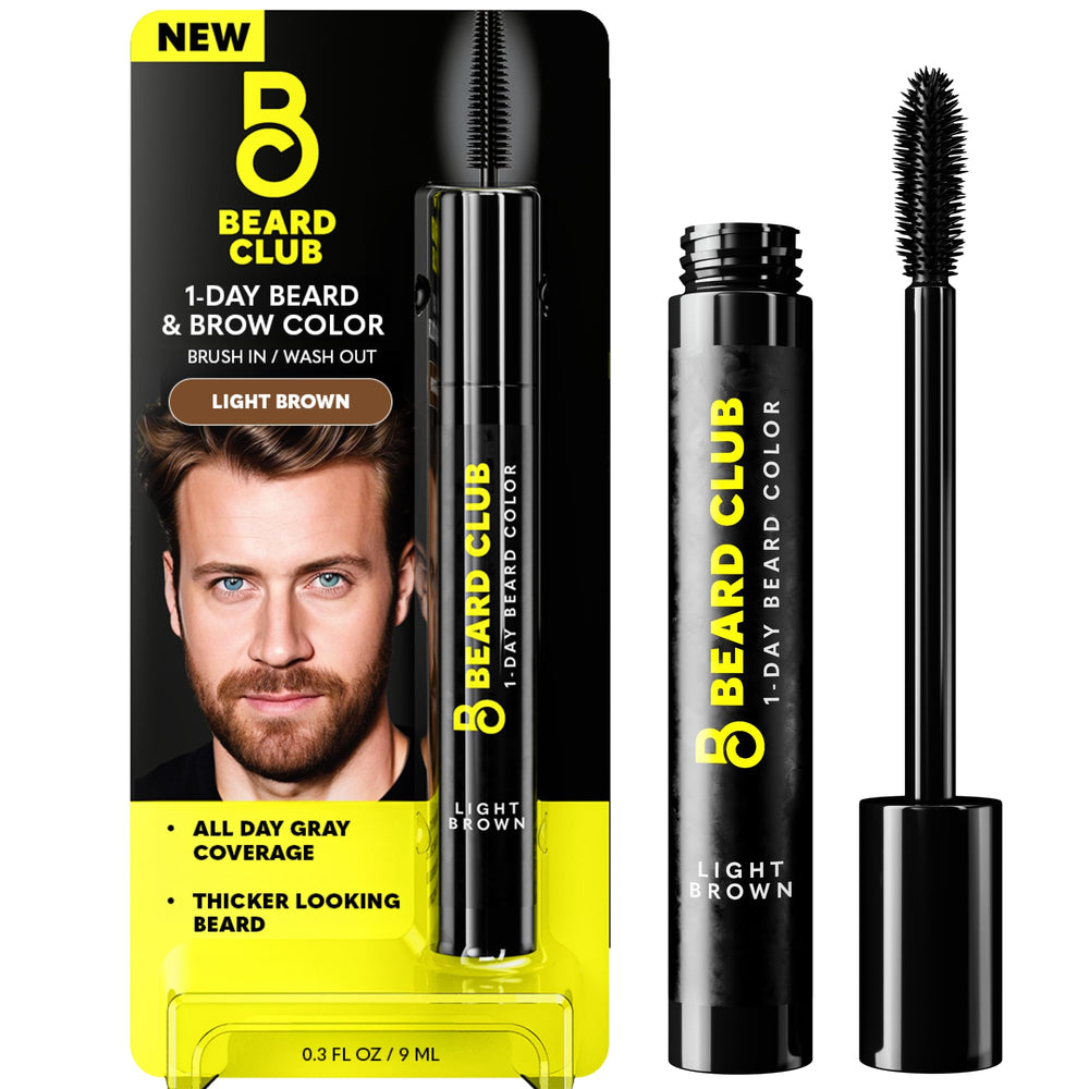 The Beard Club light brown dye on beard for a natural, fuller look