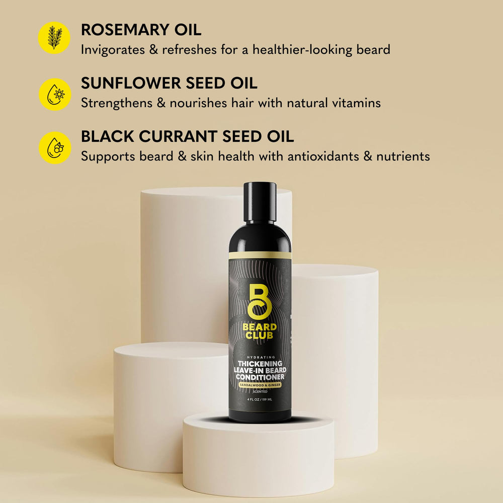 The Beard Club non-sulfate paraben-free formulation badge highlights clean ingredients.