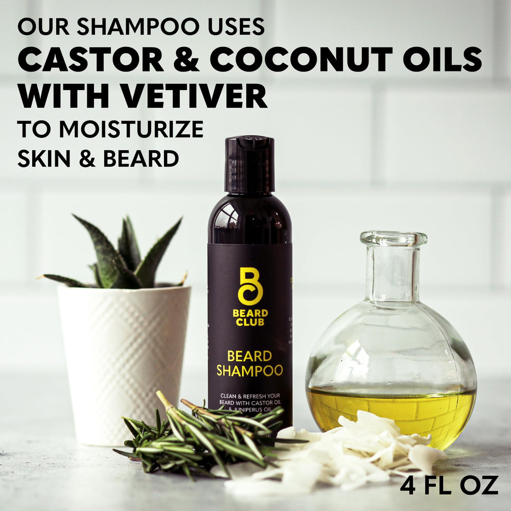 Hands applying The Beard Club shampoo for an easy, comfortable cleanse.