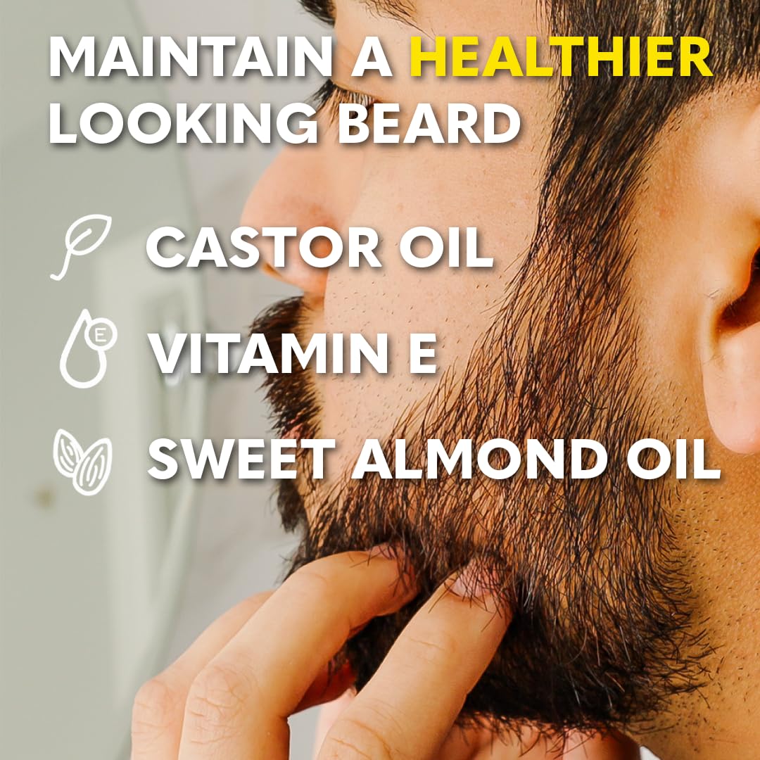The Beard Club premium sandalwood balm tube provides non-greasy styling and nourishment.