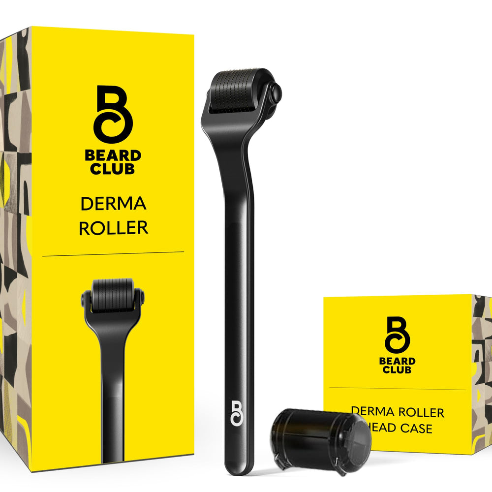 The Beard Club Premium Derma Roller for Face highlights a compact tool for smoother facial texture.