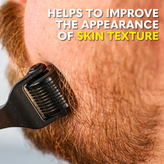 The Beard Club Premium Derma Roller with Titanium Needles ensures quality metal construction.