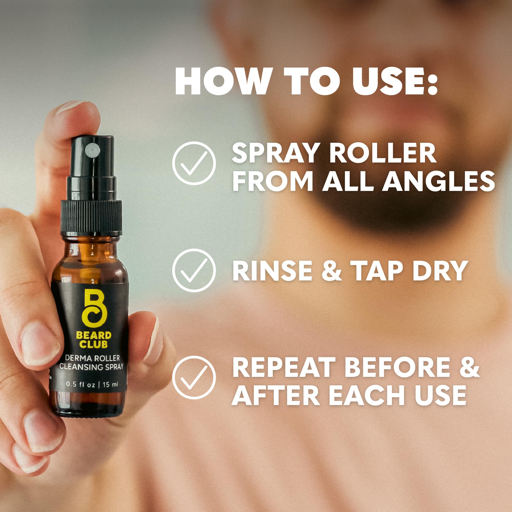 Scalp use with The Beard Club Premium Derma Roller for head care.