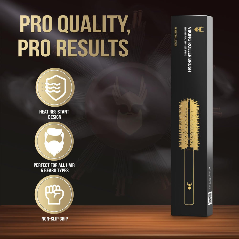 The Beard Struggle Viking Roller Brush reduces frizz and tangles for a smoother beard.