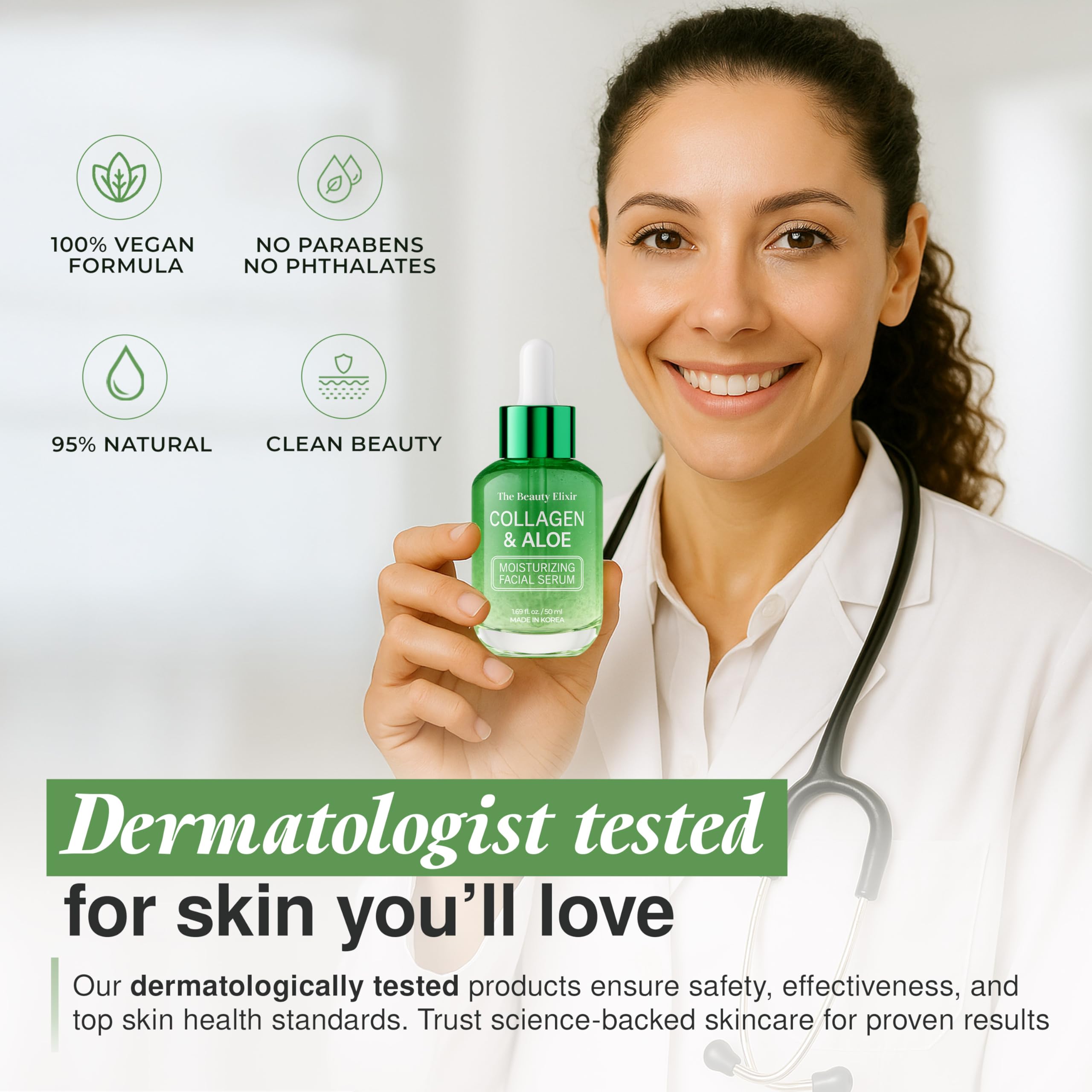 The Beauty Elixir envase elegante resalta la calidad premium del producto.