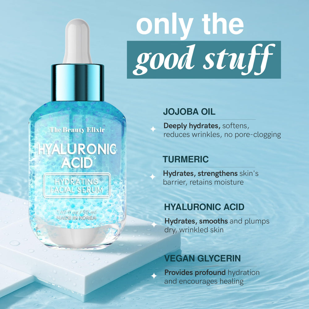 The Beauty Elixir Serum aplica en rostro diario para beneficios continuos.