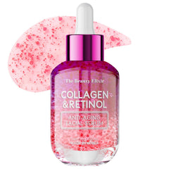 The Beauty Elixir: botella del suero con colágeno y retinol, hidratación intensa para rostro.