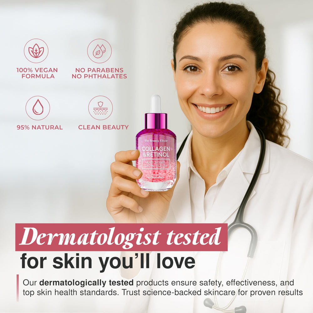The Beauty Elixir – botella destacada en rutina diaria de hidratación.