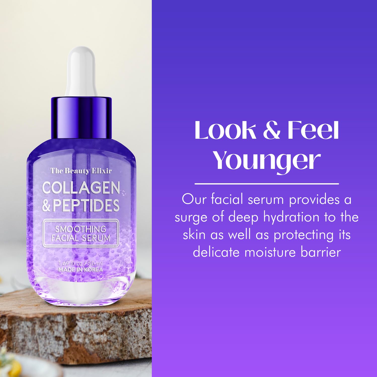 Textura ligera e hidratante de The Beauty Elixir, adecuada para piel sensible.