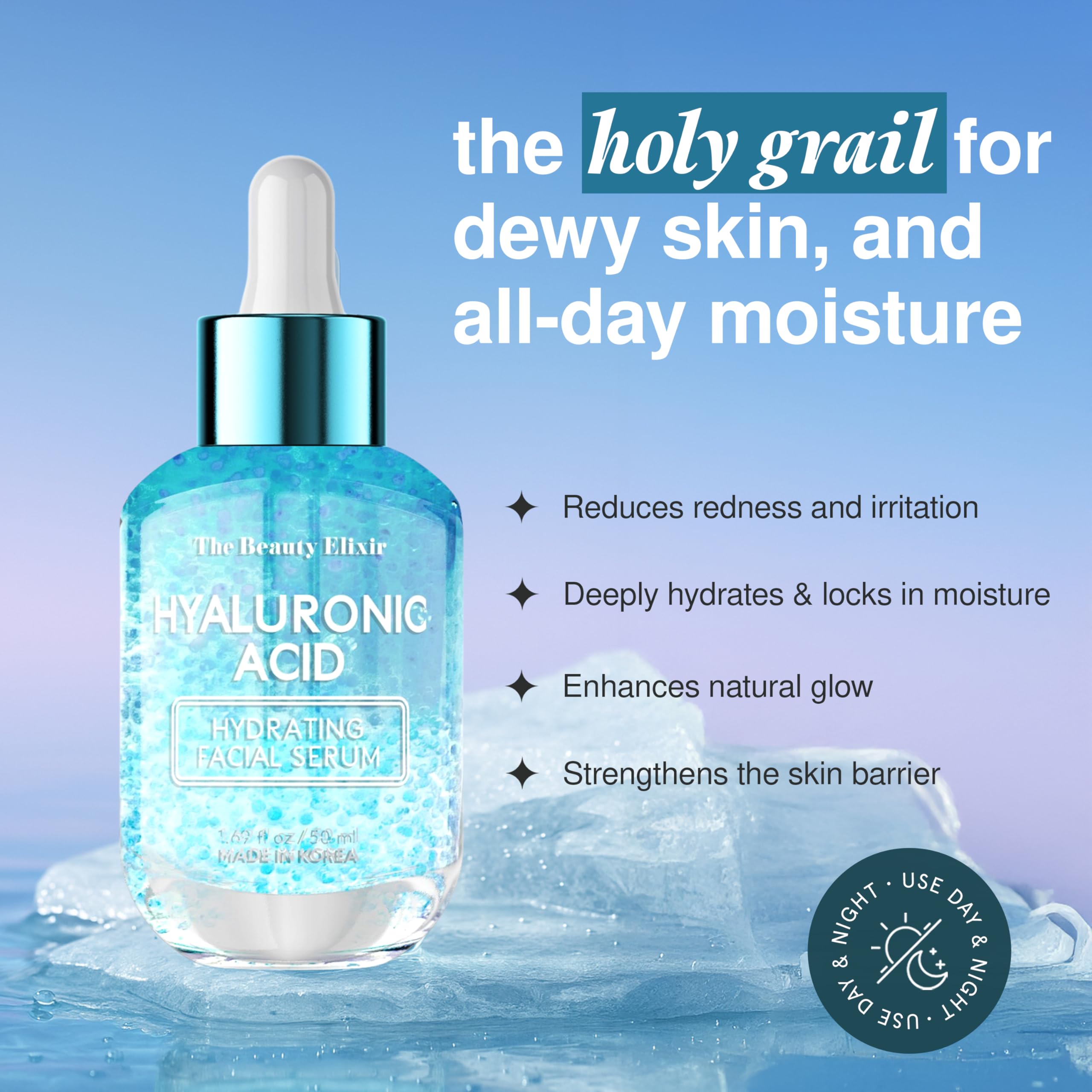 The Beauty Elixir Serum enfocado en textura ligera para aplicación facial diaria.
