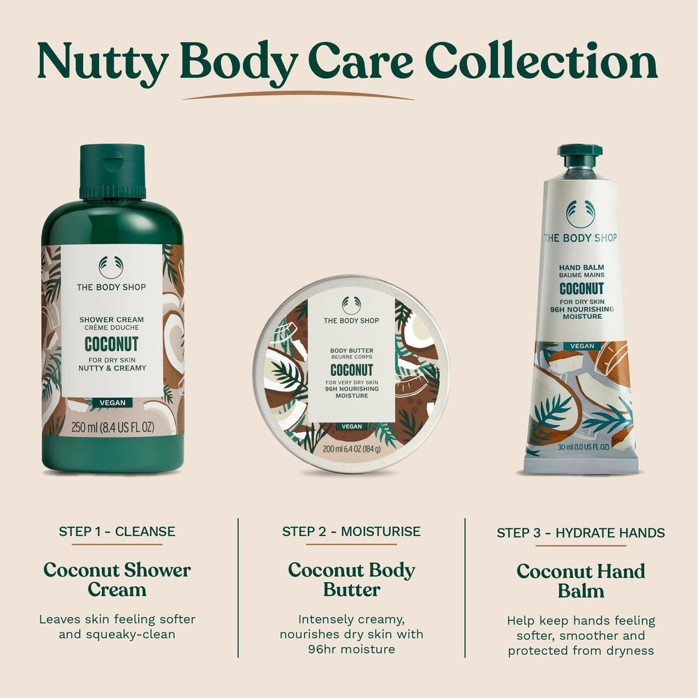 The Body Shop Coconut Body Butter non-greasy finish provides quick moisture without residue