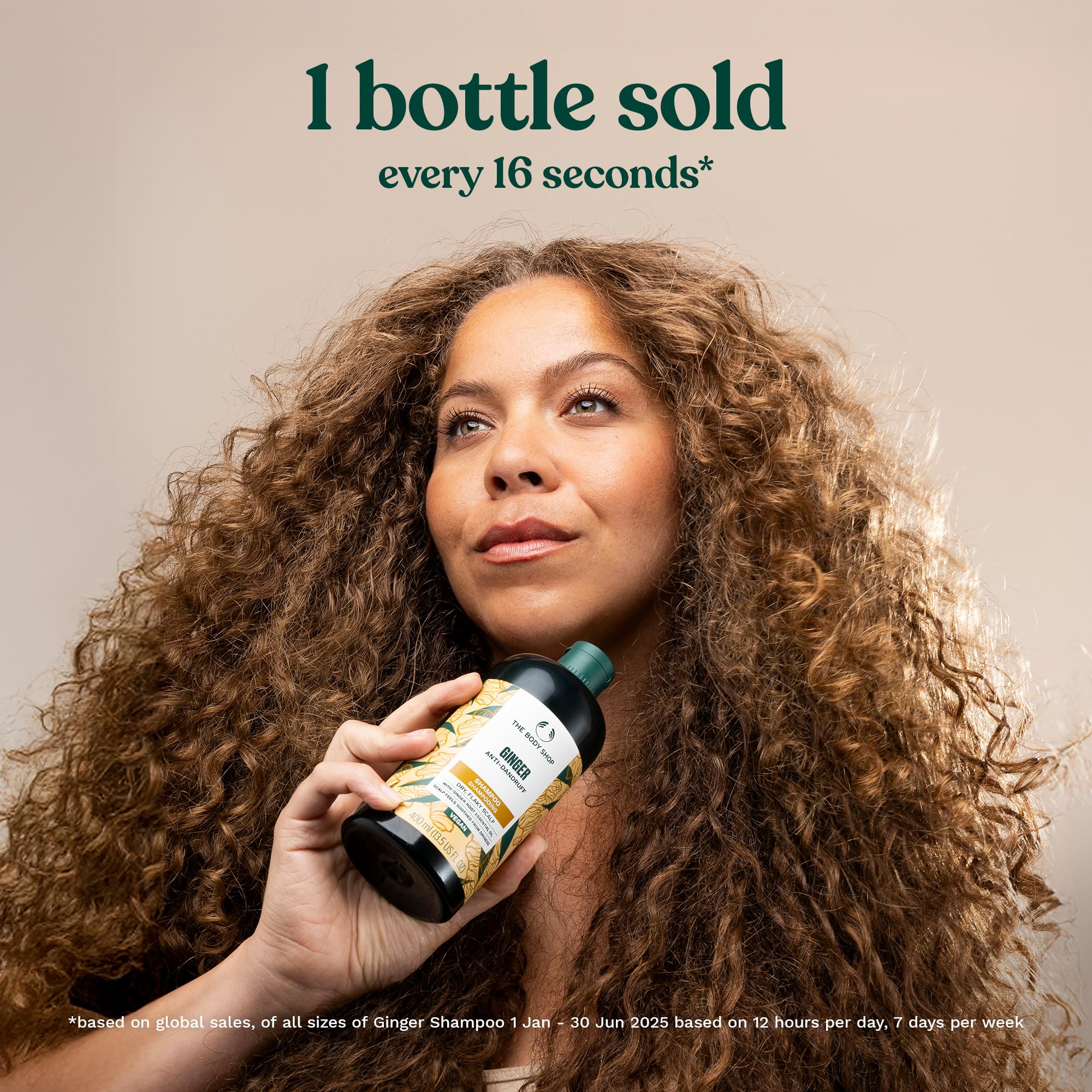 The Body Shop Ginger Scalp Care Shampoo, envase de plástico reciclado para consumo responsable.