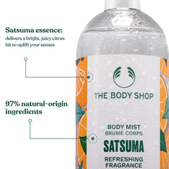 The Body Shop Satsuma Body Mist recyclable glass packaging emphasizes sustainable design