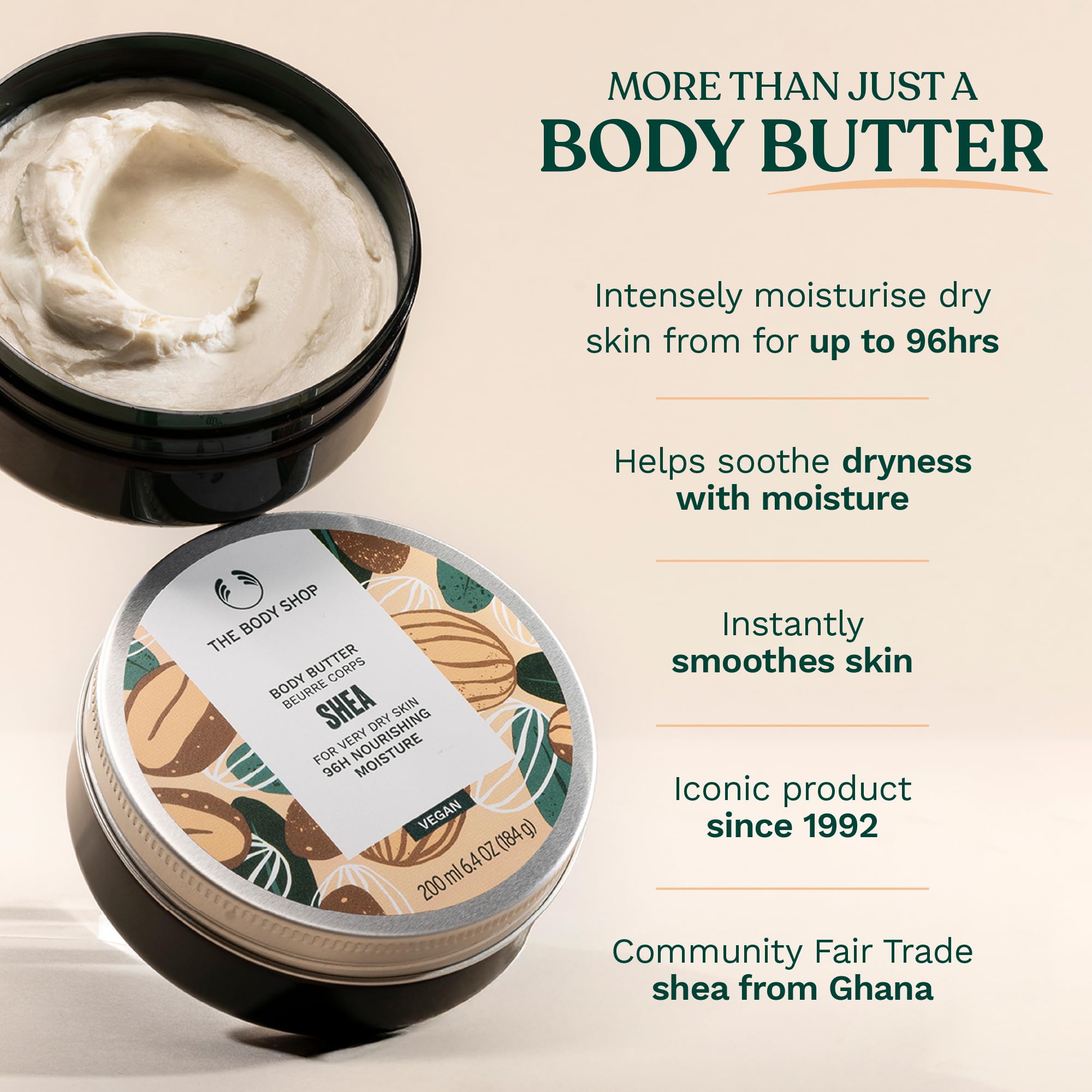 The Body Shop Shea Body Butter aceite babassú Brasil, nutrición y suavidad sin grasa