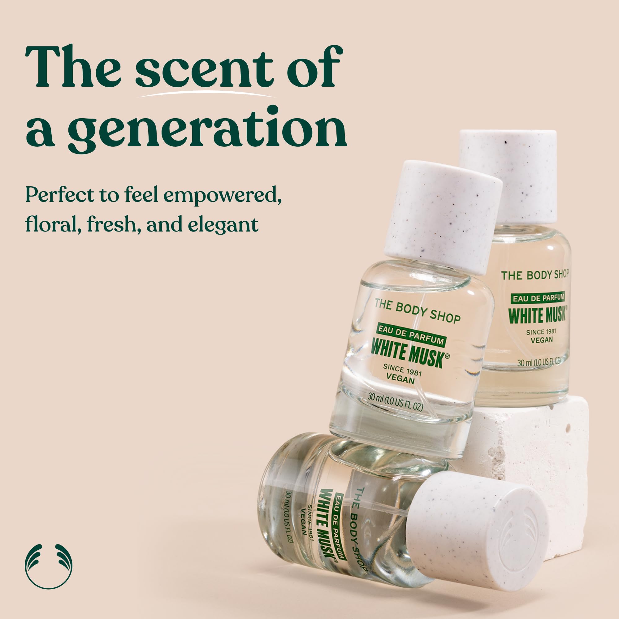 The Body Shop White Musk EDT front view showcases a clean, timeless scent for daily wear.
