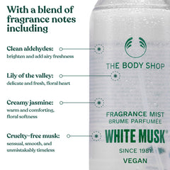 Eco-friendly packaging with recyclable glass for The Body Shop White Musk.