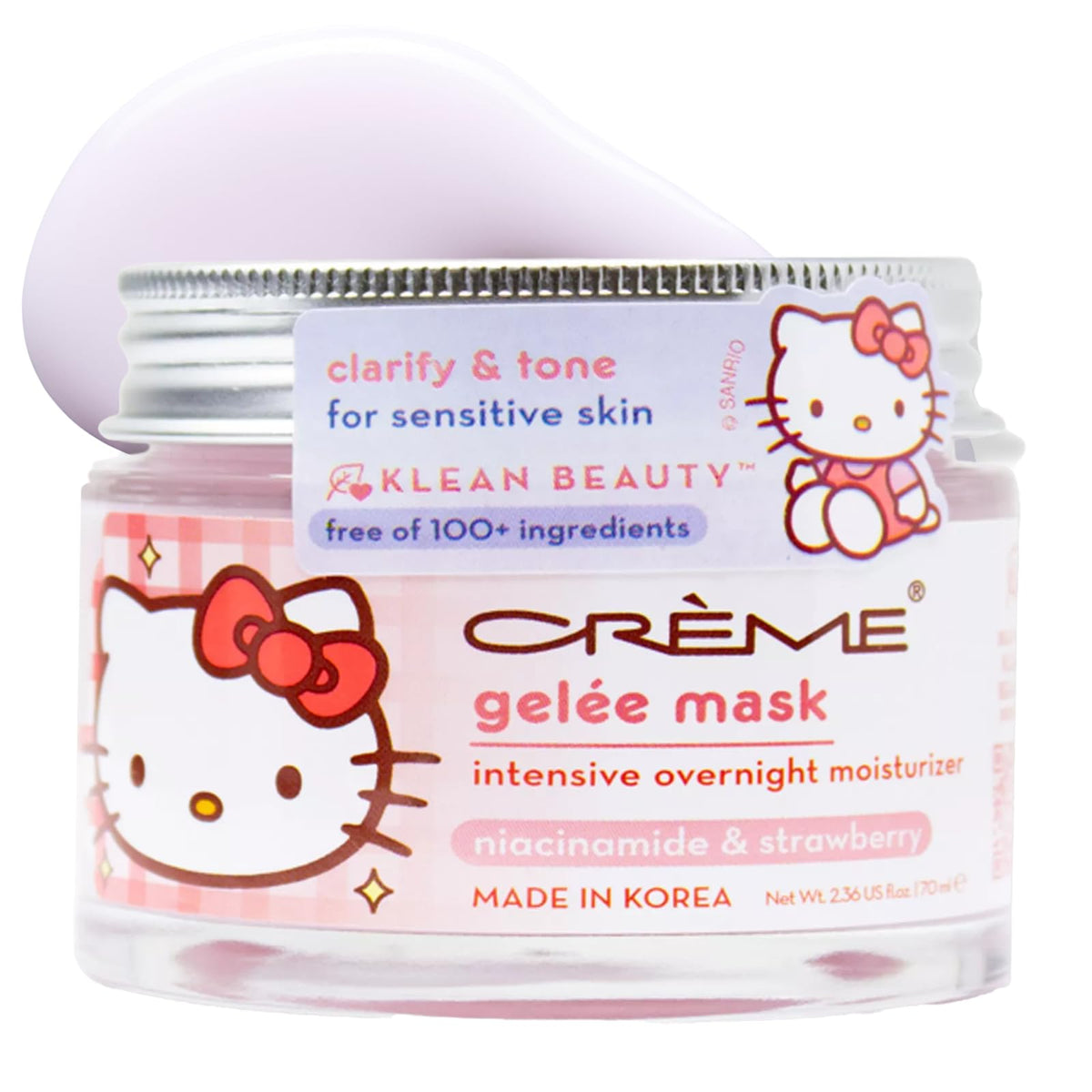 La máscara Gelée Hello Kitty de The Crème Shop, diseño icónico para un ritual facial suave.