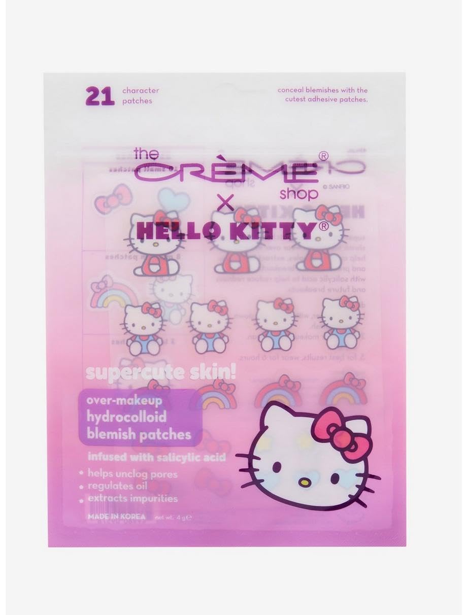 The Crème Shop Hello Kitty parches hidrocoloides para imperfecciones, uso discreto durante el día o la noche