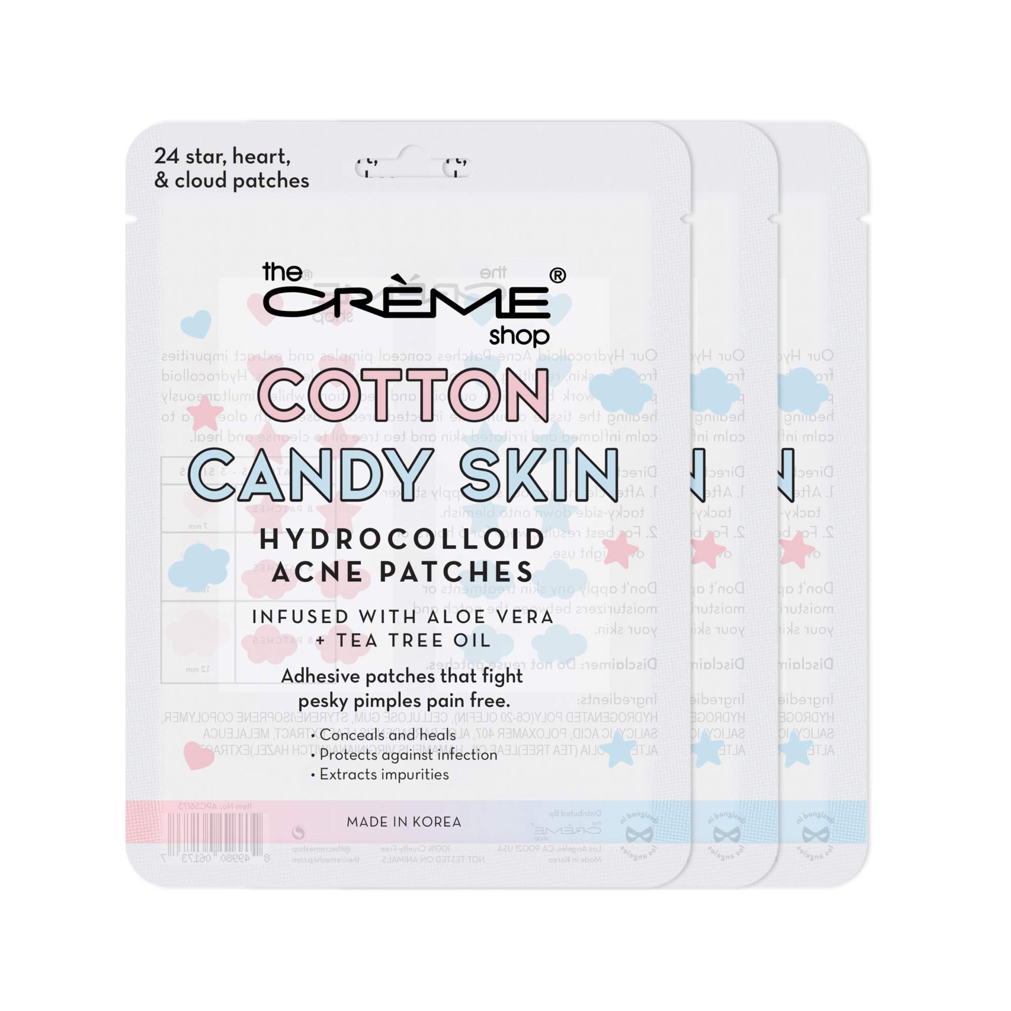 The Crème Shop parches hidrocoloides con nubes para acné, extracción suave de impurezas