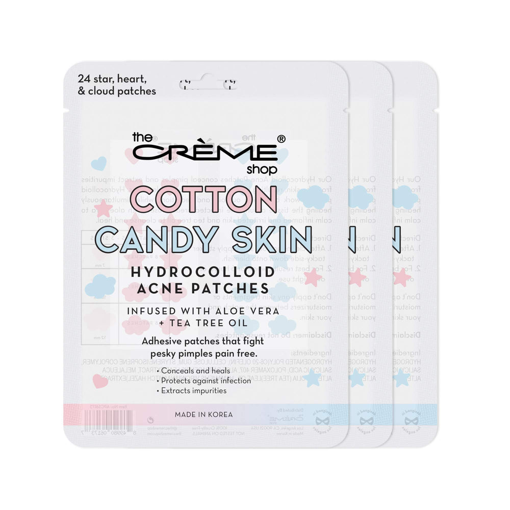The Crème Shop parches hidrocoloides con nubes para acné, extracción suave de impurezas