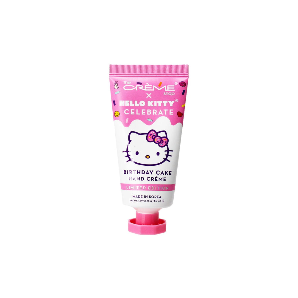 The Crème Shop Hello Kitty crema de manos con aroma a pastel de cumpleaños, hidrata la piel.