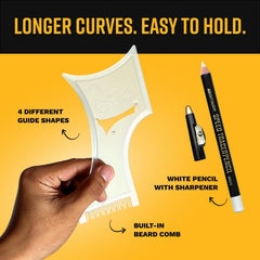 The Cut Buddy Plus clear template emphasizes visibility for accurate trimming and symmetry