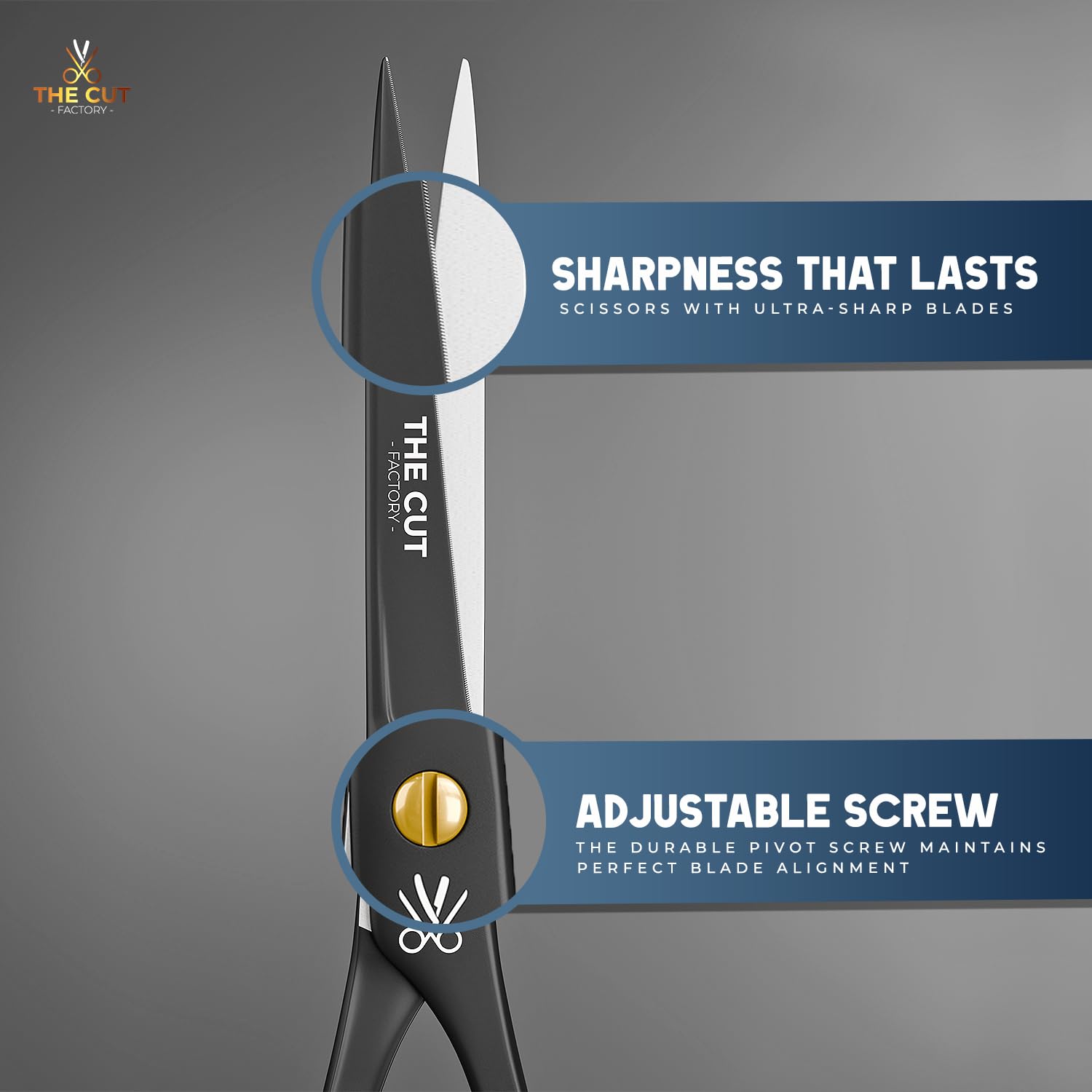 The Cut Factory precision blade edge for dry and wet hair trimming