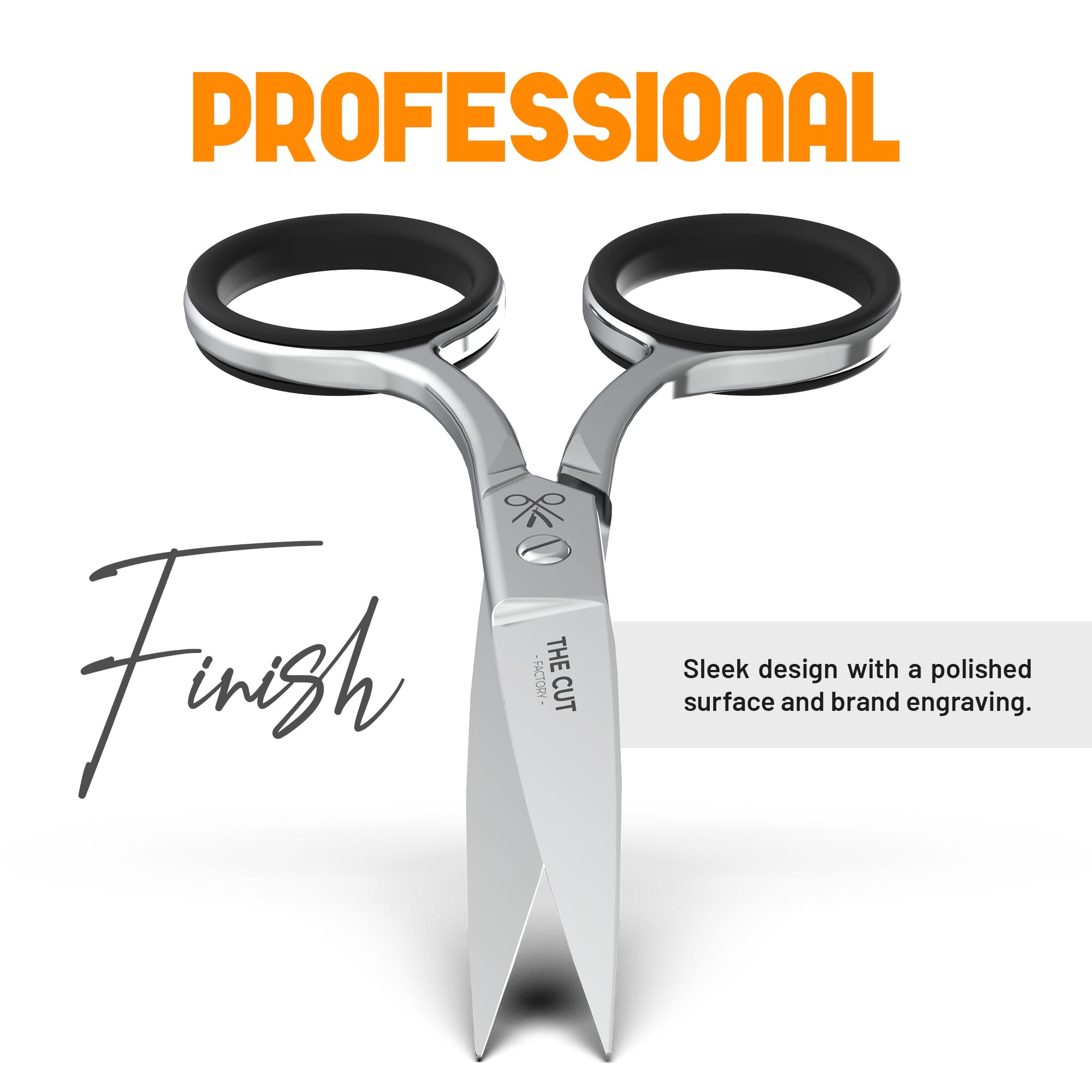The Cut Factory Precision Facial Hair Scissor used for precise eyebrow trimming.