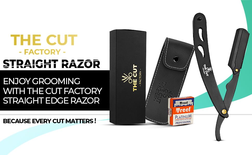 The Cut Factory straight razor compact design enables close work and line detailing