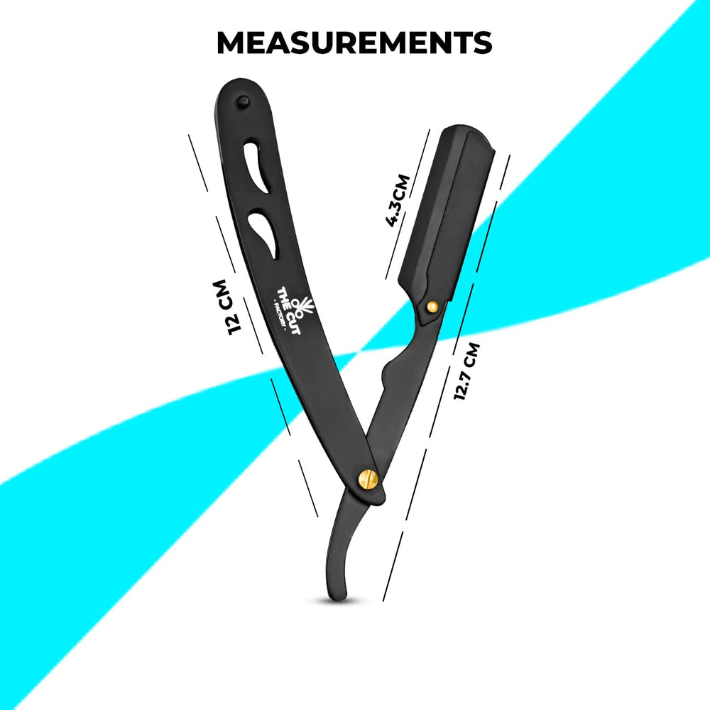 The Cut Factory straight razor ergonomic handle delivers comfortable control for detailing