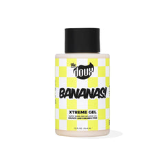 The Doux Bananas Xtreme Hold Gel en botella, fijación fuerte para rizos definidos