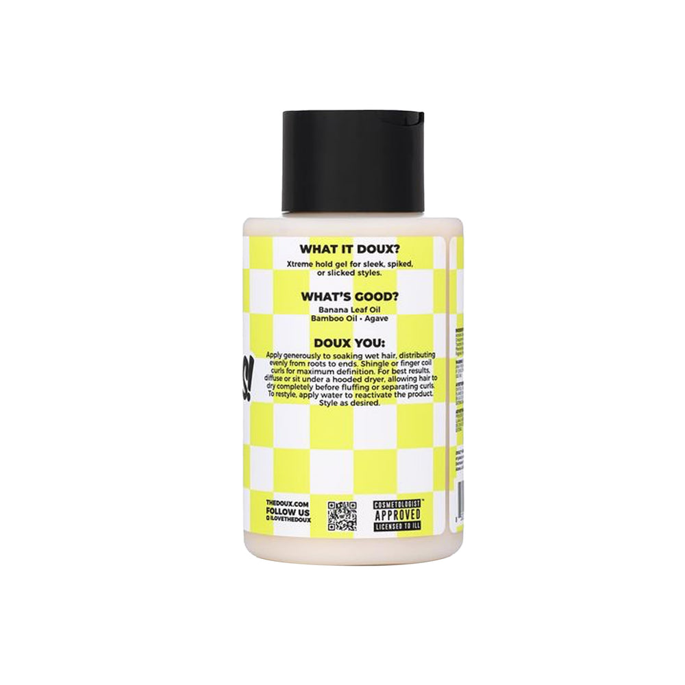 Textura suave de The Doux Bananas Xtreme Hold Gel para distribución homogénea