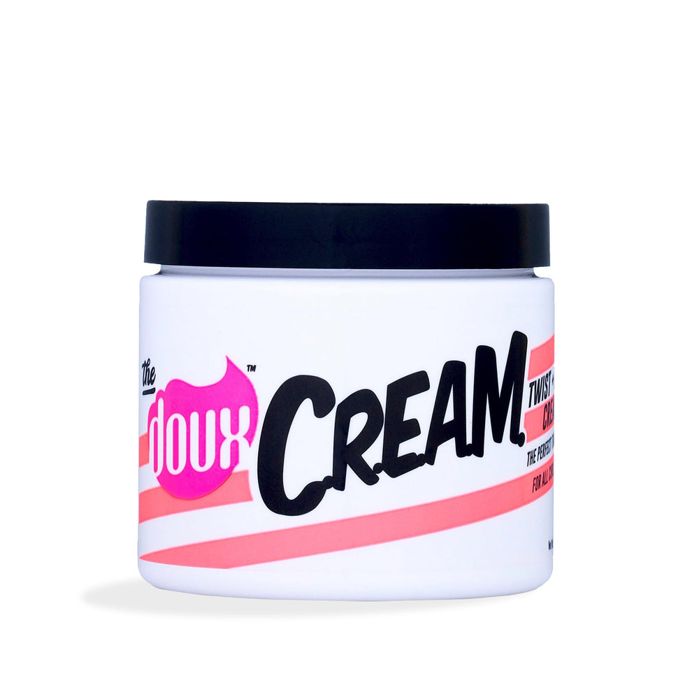 The Doux C.R.E.A.M. Twist & Curl Cream: aplicación suave para rizos definidos.