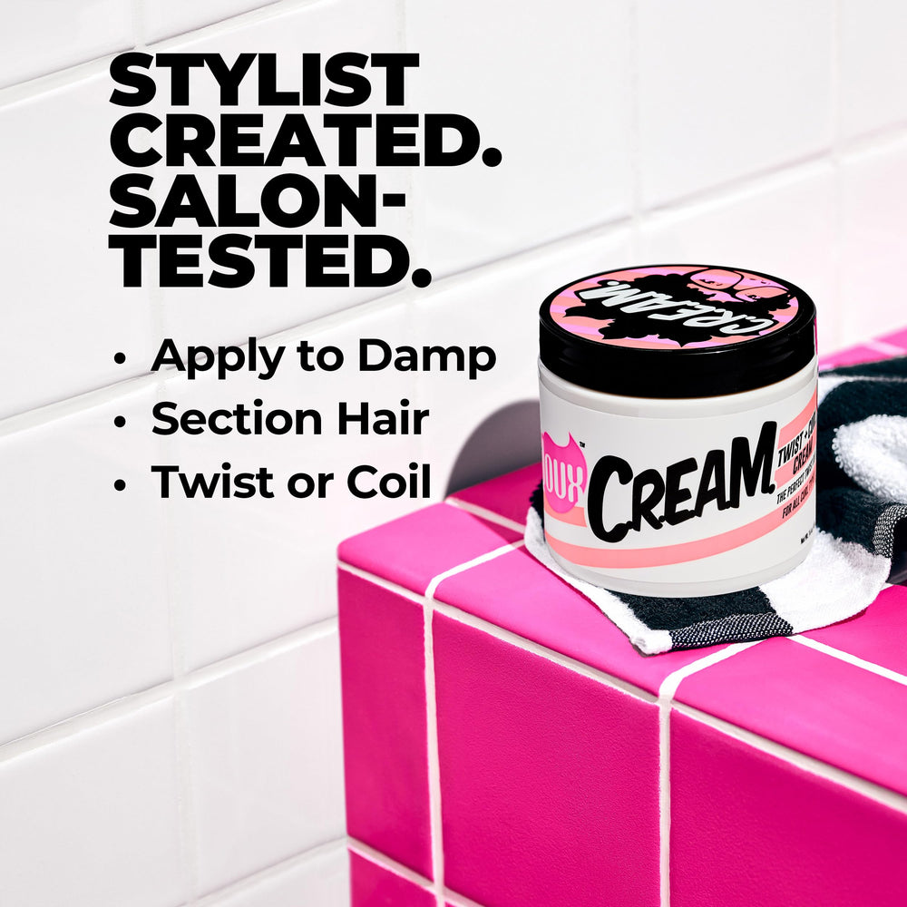 The Doux C.R.E.A.M. Twist & Curl Cream hidrata profundamente rizos.