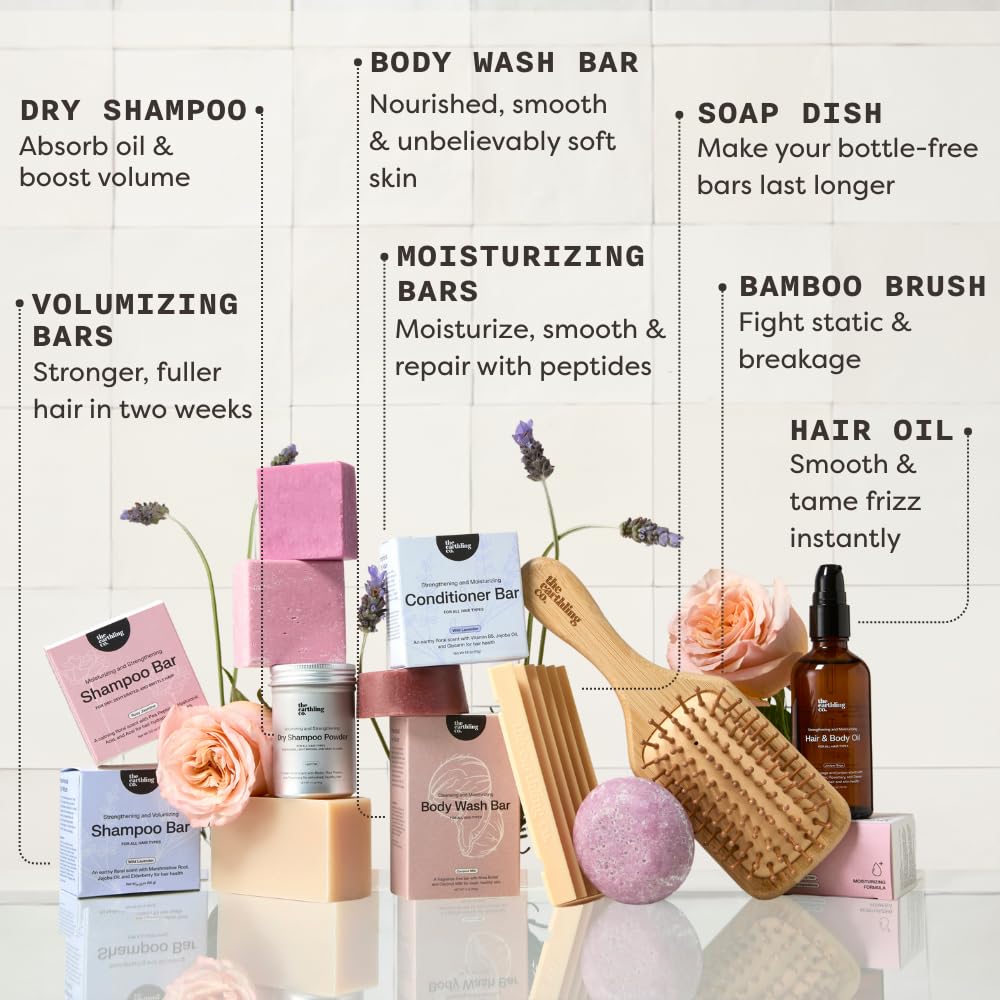 The Earthling Co. Citrus Sun set on display illustrates all-in-one hair care solution.