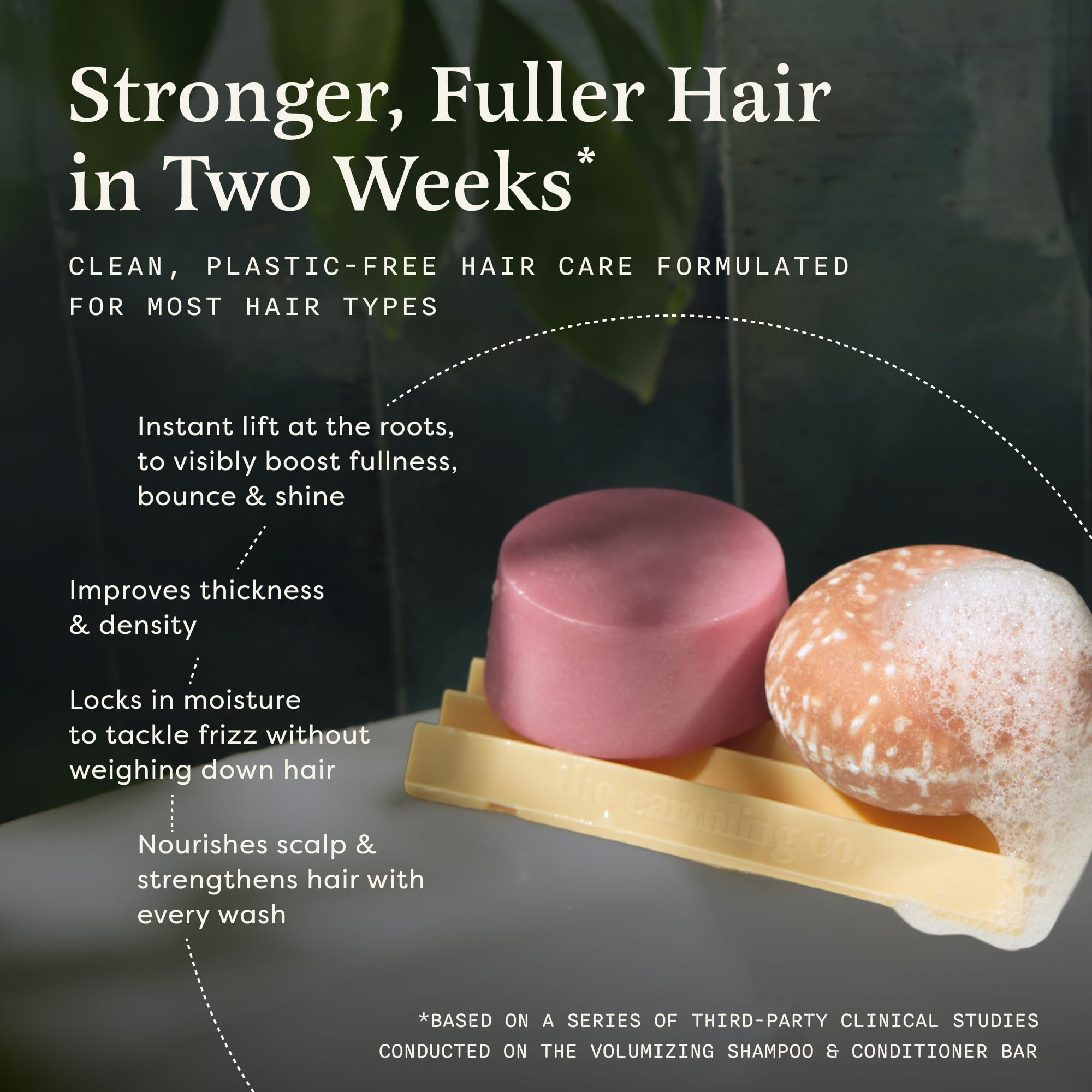 The Earthling Co. Citrus Sun conditioner bar packaging highlights eco-conscious packaging for hydration on the go.