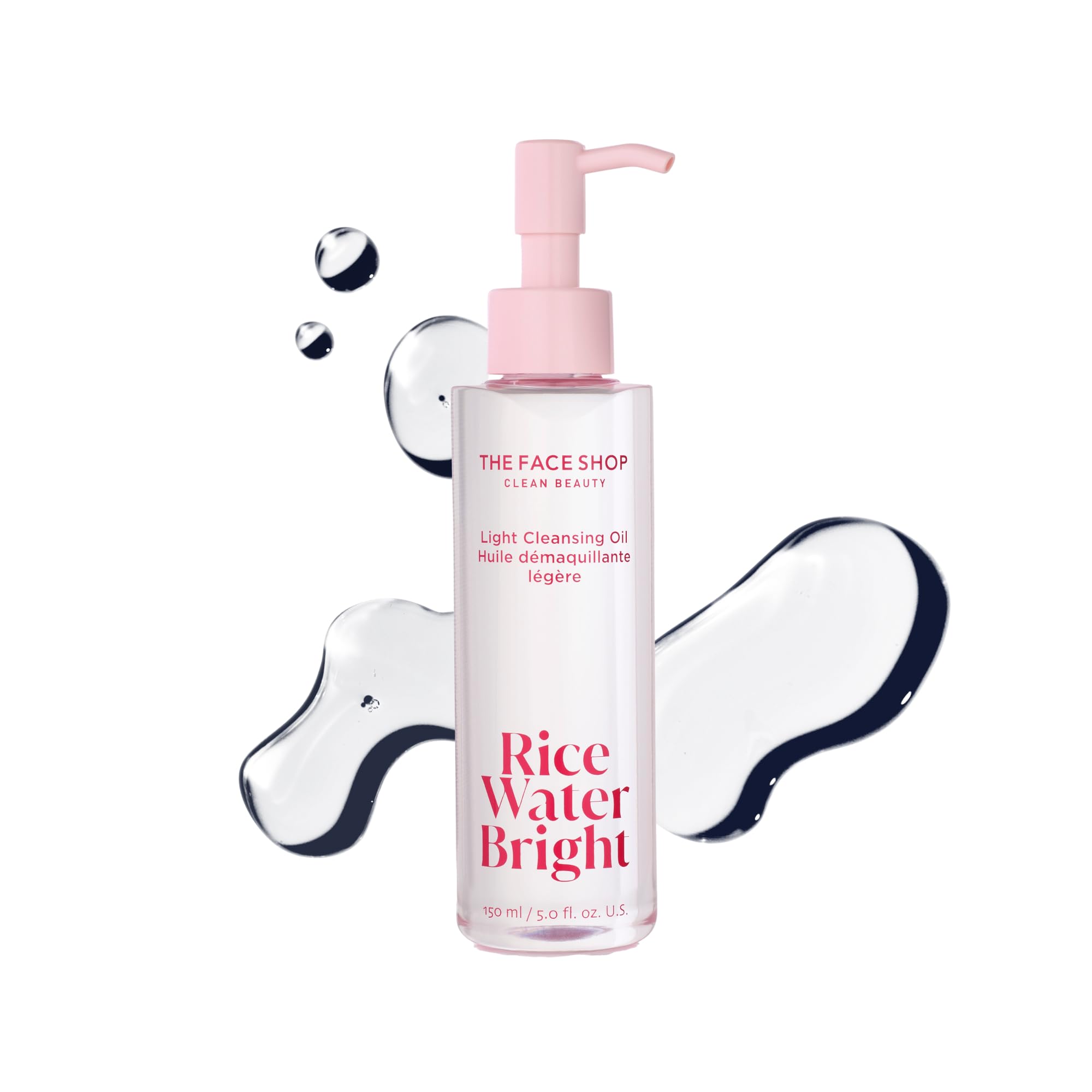 The Face Shop Rice Water Bright: botella de aceite desmaquillante que ilumina la piel y elimina maquillaje.