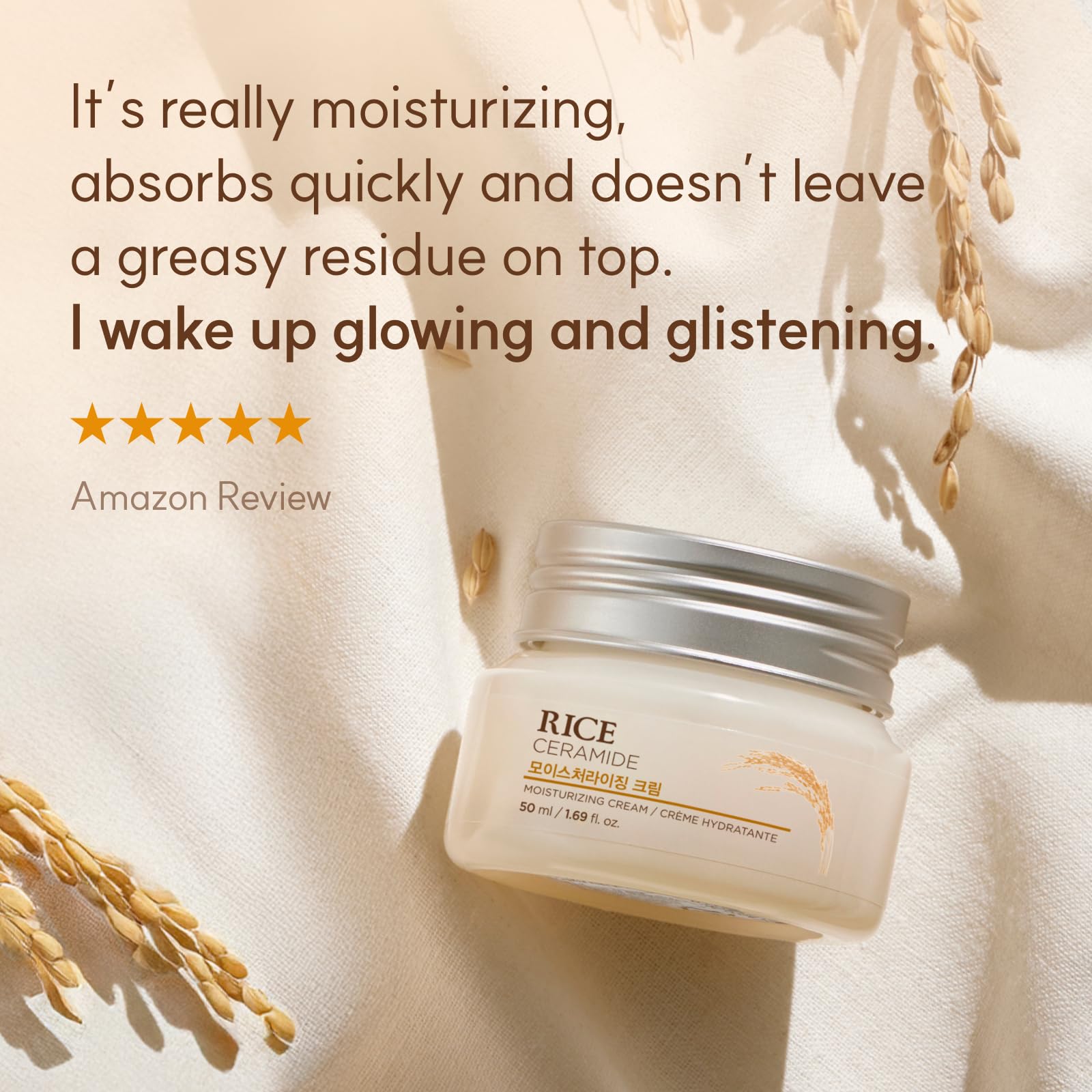 The Face Shop Rice Ceramide Cream crea una barrera protectora e hidratante.