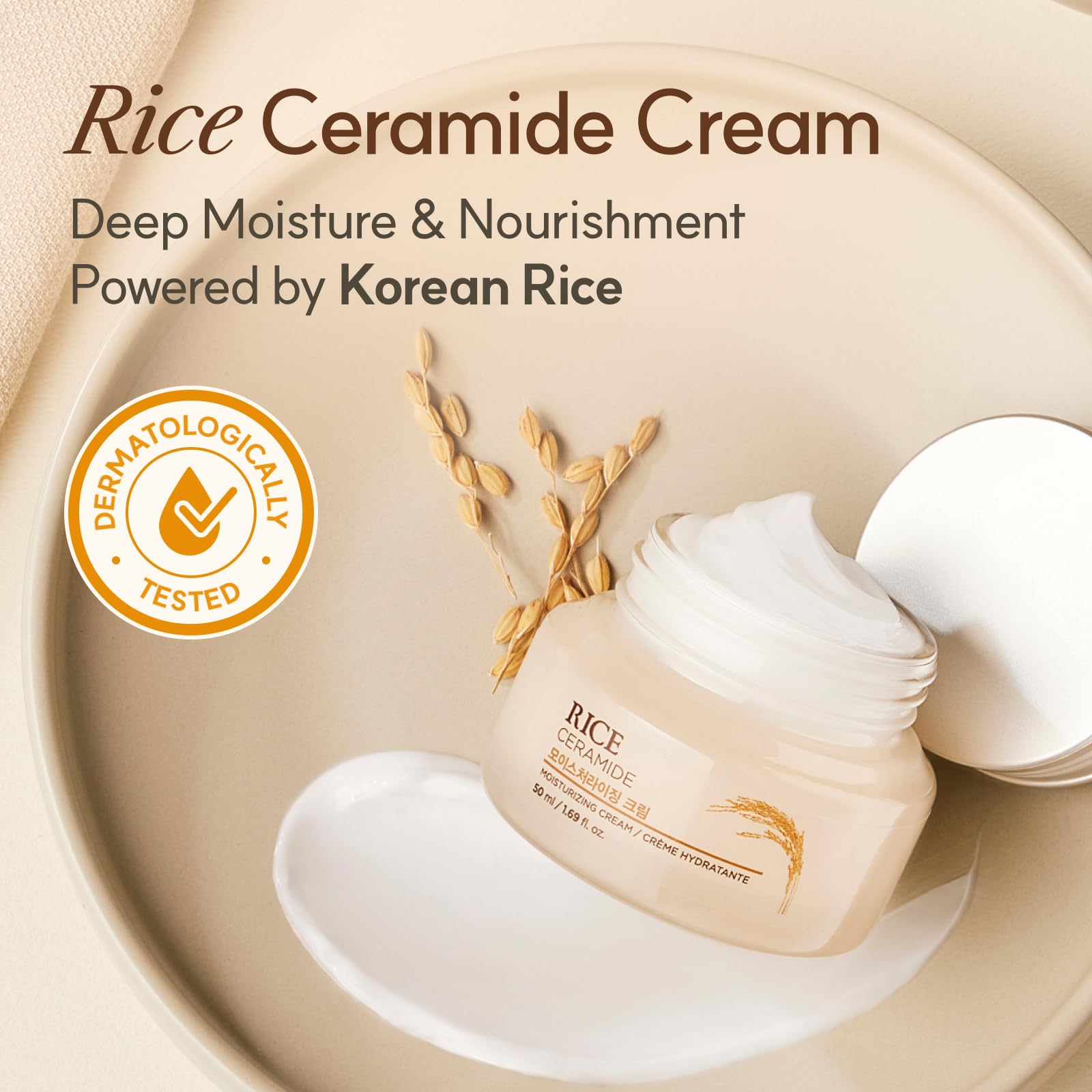 The Face Shop Rice Ceramide Cream ofrece hidratación profunda para piel seca.