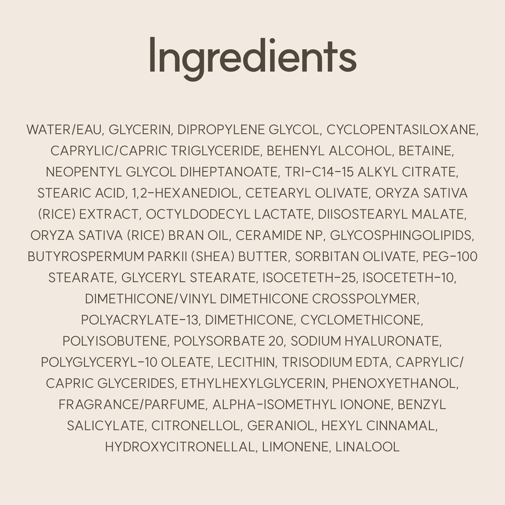 The Face Shop Rice Ceramide Cream aroma neutro para uso diario.