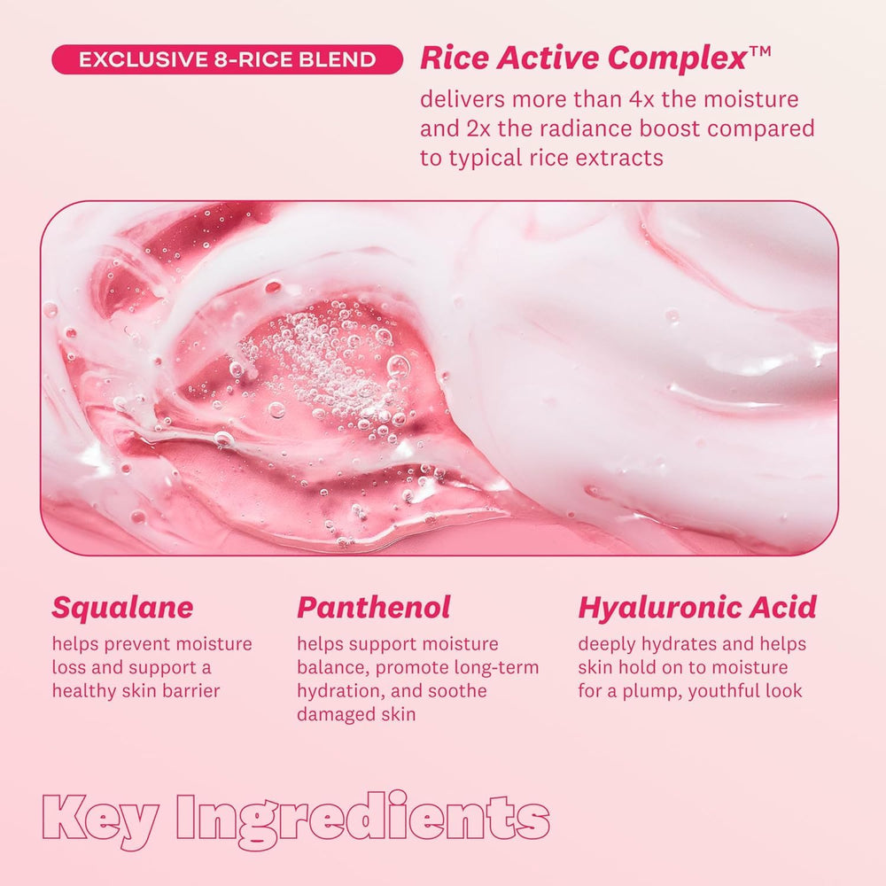 The Face Shop Rice Water Bright, detalles de empaque y diseño para uso diario.