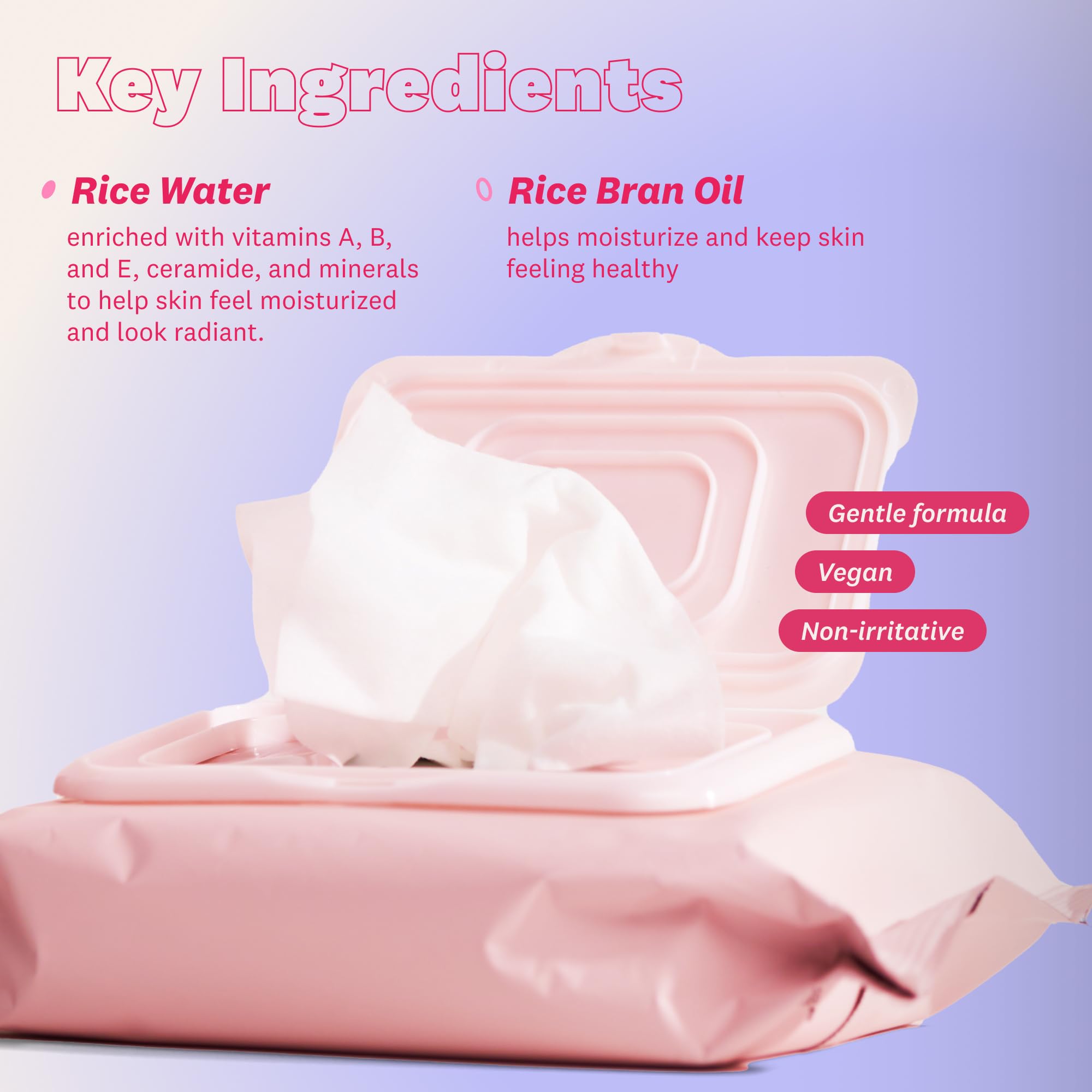 The Face Shop Rice Water Bright wipes are dermatologist-tested for sensitive skin