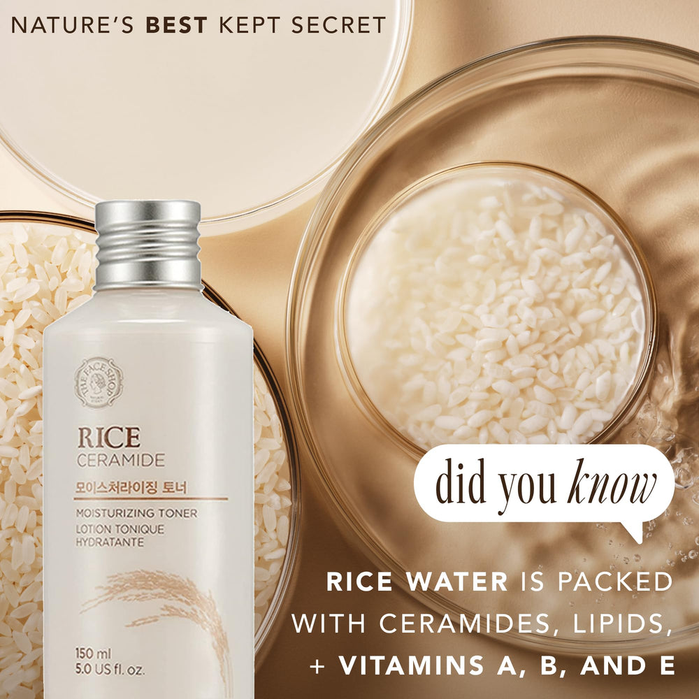 The Face Shop tónico arroz ceramida, absorción rápida tras la aplicación.