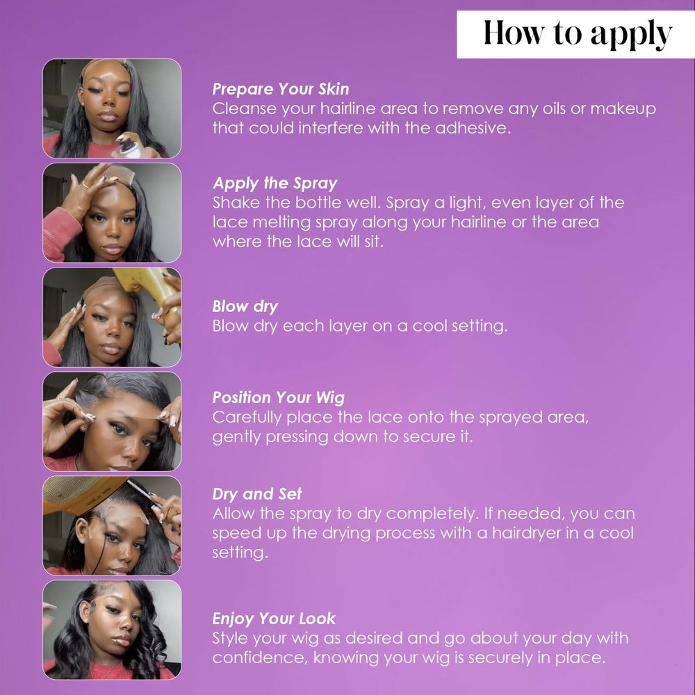 The Frontal Queen easy-removal lace melting spray cleanly removes without damage.